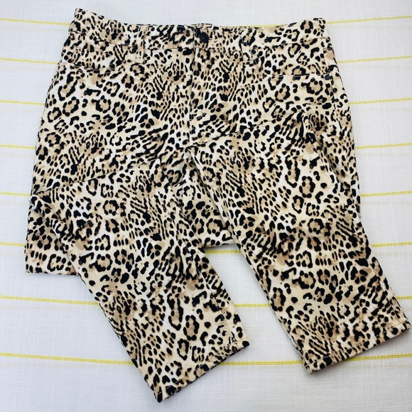 Chicos So Slimming Girlfriend Slim Leg Ankle Pants Women 10 Animal Print Classic - Picture 2 of 7